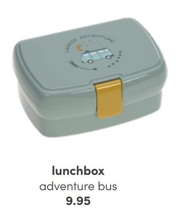 Aanbiedingen Lunchbox adventure bus - Huismerk - Baby &amp; Tiener Megastore - Geldig van 03/07/2022 tot 16/07/2022 bij Baby & Tiener Megastore