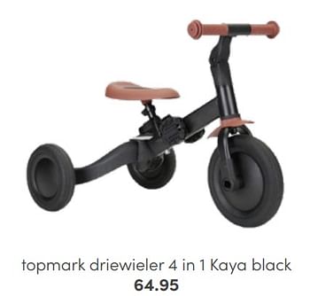 Aanbiedingen Topmark driewieler 4 in 1 kaya black - Topmark - Geldig van 03/07/2022 tot 16/07/2022 bij Baby & Tiener Megastore