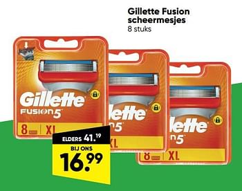 Aanbiedingen Gillette fusion scheermesjes - Gillette - Geldig van 04/07/2022 tot 17/07/2022 bij Big Bazar