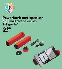 Aanbiedingen Powerbank met speaker - Huismerk - Big Bazar - Geldig van 04/07/2022 tot 17/07/2022 bij Big Bazar
