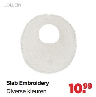 Aanbiedingen Jollein slab embroidery - Jollein - Geldig van 04/07/2022 tot 30/07/2022 bij Baby-Dump