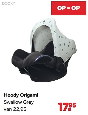 Aanbiedingen Dooky hoody origami swallow grey - Dooky - Geldig van 04/07/2022 tot 30/07/2022 bij Baby-Dump