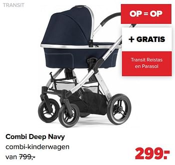 Aanbiedingen Transit combi deep navy combi-kinderwagen - Transit - Geldig van 04/07/2022 tot 30/07/2022 bij Baby-Dump