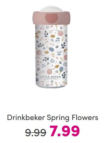 Aanbiedingen Drinkbeker spring flowers - Little Dutch - Geldig van 10/07/2022 tot 18/07/2022 bij Baby & Tiener Megastore