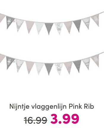 Aanbiedingen Nijntje vlaggenlijn pink rib - Nijntje - Geldig van 10/07/2022 tot 18/07/2022 bij Baby & Tiener Megastore