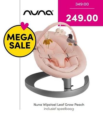 Aanbiedingen Nuna wipstoel leaf grow peach inclusief speelboog - Nuna - Geldig van 10/07/2022 tot 18/07/2022 bij Baby & Tiener Megastore