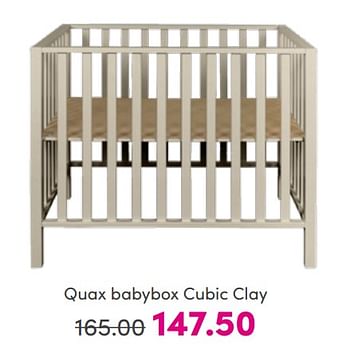 Aanbiedingen Quax babybox cubic clay - Quax - Geldig van 10/07/2022 tot 18/07/2022 bij Baby & Tiener Megastore