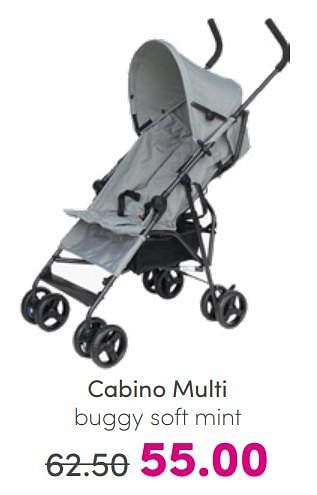 Aanbiedingen Cabino multi buggy soft mint - Cabino - Geldig van 10/07/2022 tot 18/07/2022 bij Baby & Tiener Megastore