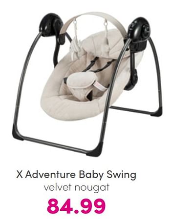 Aanbiedingen X adventure baby swing velvet nougat - Xadventure - Geldig van 10/07/2022 tot 18/07/2022 bij Baby & Tiener Megastore