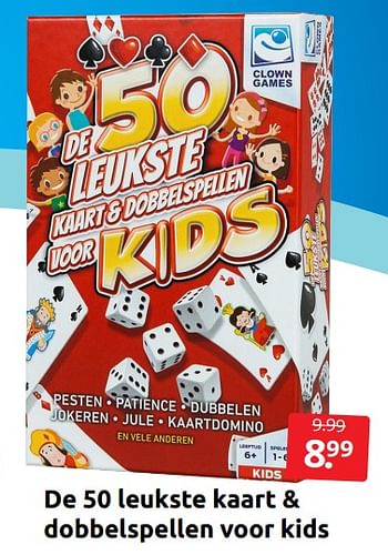 Aanbiedingen De 50 leukste kaart + dobbelspellen voor kids - Clown Games - Geldig van 09/07/2022 tot 17/07/2022 bij Boekenvoordeel