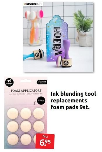 Aanbiedingen Ink blending tool replacements foam pads - Studio Light - Geldig van 09/07/2022 tot 17/07/2022 bij Boekenvoordeel