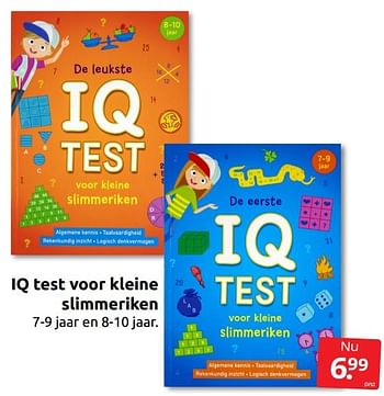 Aanbiedingen Iq test voor kleine slimmeriken - Huismerk - Boekenvoordeel - Geldig van 09/07/2022 tot 17/07/2022 bij Boekenvoordeel
