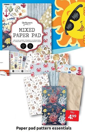 Aanbiedingen Paper pad pattern essentials - Studio Light - Geldig van 09/07/2022 tot 17/07/2022 bij Boekenvoordeel