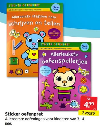 Aanbiedingen Sticker oefenpret - Huismerk - Boekenvoordeel - Geldig van 09/07/2022 tot 17/07/2022 bij Boekenvoordeel