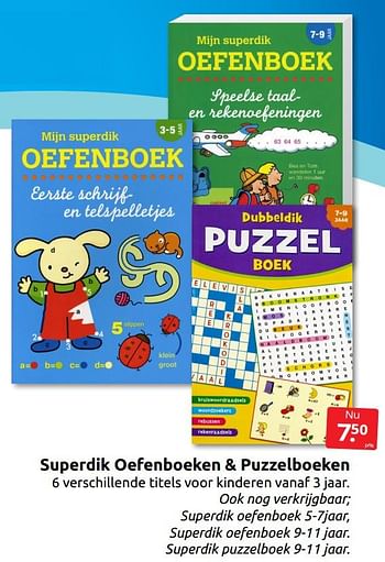Aanbiedingen Superdik oefenboeken + puzzelboeken - Huismerk - Boekenvoordeel - Geldig van 09/07/2022 tot 17/07/2022 bij Boekenvoordeel