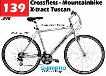 Aanbiedingen Crossfiets - mountainbike x-tract tuscan - X-tract - Geldig van 07/07/2022 tot 31/07/2022 bij Itek