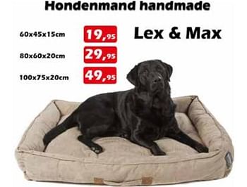 Aanbiedingen Hondenmand handmade - Lex&amp;Max - Geldig van 07/07/2022 tot 31/07/2022 bij Itek