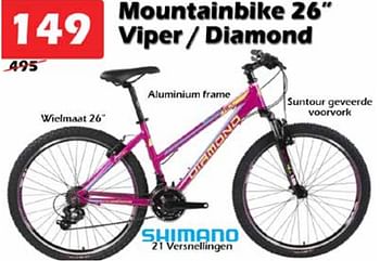 Aanbiedingen Mountainbike 26`` viper- diamond - Huismerk - Itek - Geldig van 07/07/2022 tot 31/07/2022 bij Itek