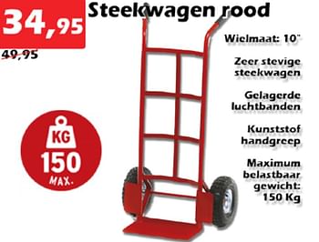 Aanbiedingen Steekwagen rood - Huismerk - Itek - Geldig van 07/07/2022 tot 31/07/2022 bij Itek