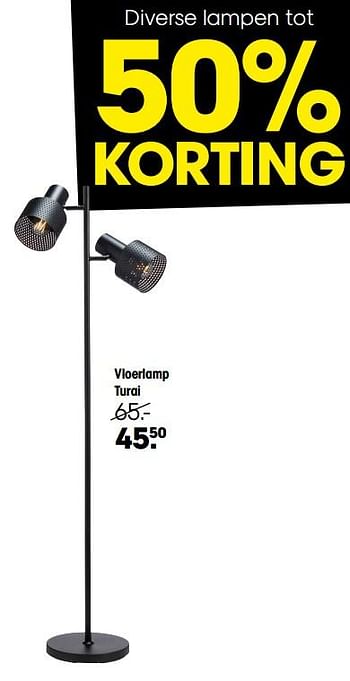 Aanbiedingen Vloerlamp turai - Huismerk - Kwantum - Geldig van 18/07/2022 tot 21/08/2022 bij Kwantum