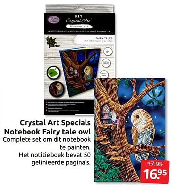 Aanbiedingen Crystal art specials notebook fairy tale owl - Huismerk - Boekenvoordeel - Geldig van 16/07/2022 tot 24/07/2022 bij Boekenvoordeel