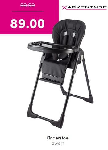 Aanbiedingen Kinderstoel zwart - Xadventure - Geldig van 17/07/2022 tot 23/07/2022 bij Baby & Tiener Megastore