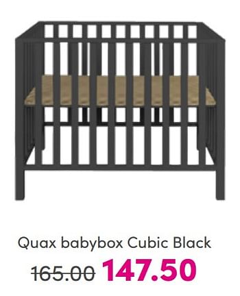 Aanbiedingen Quax babybox cubic black - Quax - Geldig van 17/07/2022 tot 23/07/2022 bij Baby & Tiener Megastore