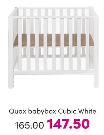 Aanbiedingen Quax babybox cubic white - Quax - Geldig van 17/07/2022 tot 23/07/2022 bij Baby & Tiener Megastore
