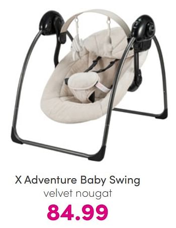 Aanbiedingen X adventure baby swing velvet nougat - Xadventure - Geldig van 17/07/2022 tot 23/07/2022 bij Baby & Tiener Megastore