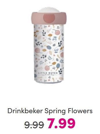 Aanbiedingen Drinkbeker spring flowers - Little Dutch - Geldig van 17/07/2022 tot 23/07/2022 bij Baby & Tiener Megastore