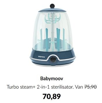 Aanbiedingen Babymoov turbo steam+ 2-in-1 sterilisator - BabyMoov - Geldig van 19/07/2022 tot 15/08/2022 bij Babypark