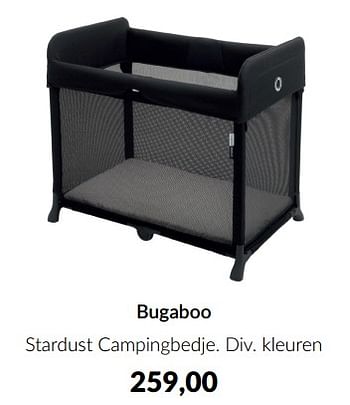 Aanbiedingen Bugaboo stardust campingbedje - Bugaboo - Geldig van 19/07/2022 tot 15/08/2022 bij Babypark
