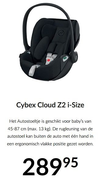 Aanbiedingen Cybex cloud z2 i-size - Cybex - Geldig van 19/07/2022 tot 15/08/2022 bij Babypark