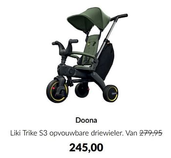 Aanbiedingen Doona liki trike s3 opvouwbare driewieler - Doona - Geldig van 19/07/2022 tot 15/08/2022 bij Babypark