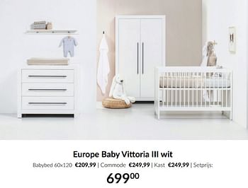 Aanbiedingen Europe baby vittoria iii wit - Europe baby - Geldig van 19/07/2022 tot 15/08/2022 bij Babypark