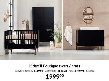 Aanbiedingen Kidsmill boutique zwart - brass - Kidsmill - Geldig van 19/07/2022 tot 15/08/2022 bij Babypark