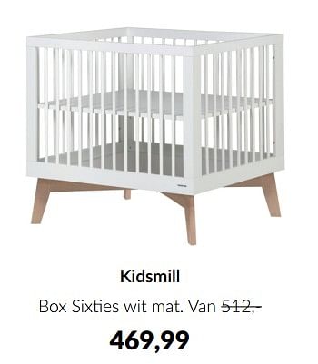 Aanbiedingen Kidsmill box sixties wit mat - Kidsmill - Geldig van 19/07/2022 tot 15/08/2022 bij Babypark