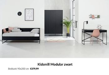 Aanbiedingen Kidsmill modular zwart bedbank - Kidsmill - Geldig van 19/07/2022 tot 15/08/2022 bij Babypark