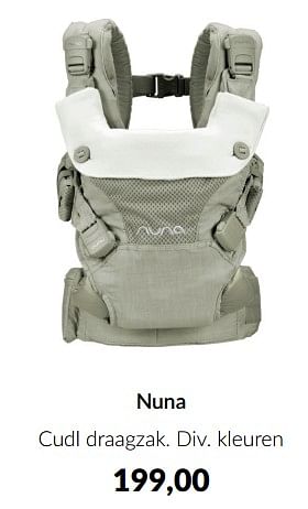 Aanbiedingen Nuna cudl draagzak - Nuna - Geldig van 19/07/2022 tot 15/08/2022 bij Babypark