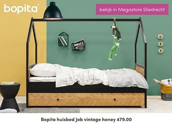 Aanbiedingen Bopita huisbed job vintage honey - Bopita - Geldig van 24/07/2022 tot 30/07/2022 bij Baby & Tiener Megastore