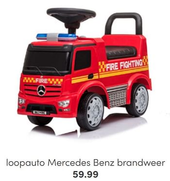 Aanbiedingen Loopauto mercedes benz brandweer - Huismerk - Baby &amp; Tiener Megastore - Geldig van 24/07/2022 tot 30/07/2022 bij Baby & Tiener Megastore