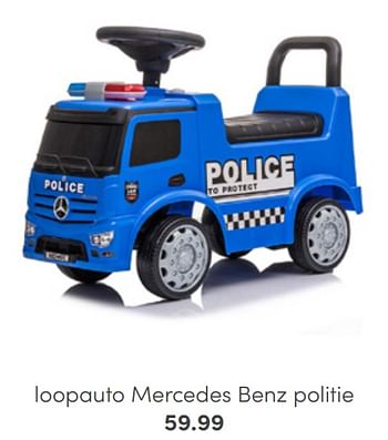 Aanbiedingen Loopauto mercedes benz politie - Huismerk - Baby &amp; Tiener Megastore - Geldig van 24/07/2022 tot 30/07/2022 bij Baby & Tiener Megastore