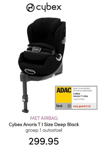Aanbiedingen Cybex anoris t i size deep black autostoel - Cybex - Geldig van 24/07/2022 tot 30/07/2022 bij Baby & Tiener Megastore