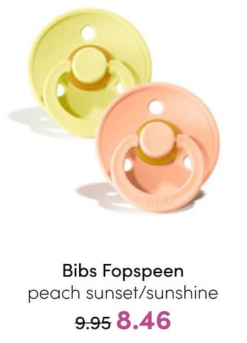 Aanbiedingen Bibs fopspeen peach sunset-sunshine - Bibs - Geldig van 24/07/2022 tot 30/07/2022 bij Baby & Tiener Megastore