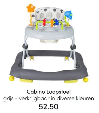 Aanbiedingen Cabino loopstoel - Cabino - Geldig van 24/07/2022 tot 30/07/2022 bij Baby & Tiener Megastore