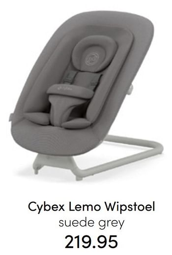 Aanbiedingen Cybex lemo wipstoel suede grey - Cybex - Geldig van 24/07/2022 tot 30/07/2022 bij Baby & Tiener Megastore
