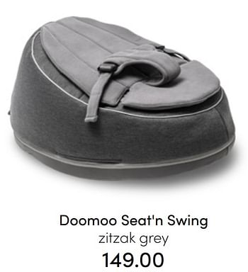 Aanbiedingen Doomoo seat`n swing zitzak grey - Doomoo - Geldig van 24/07/2022 tot 30/07/2022 bij Baby & Tiener Megastore