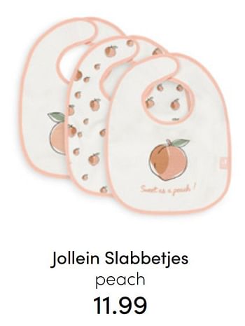 Aanbiedingen Jollein slabbetjes peach - Jollein - Geldig van 24/07/2022 tot 30/07/2022 bij Baby & Tiener Megastore