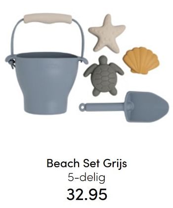 Aanbiedingen Beach set grijs 5-delig - Baby's Only - Geldig van 24/07/2022 tot 30/07/2022 bij Baby & Tiener Megastore