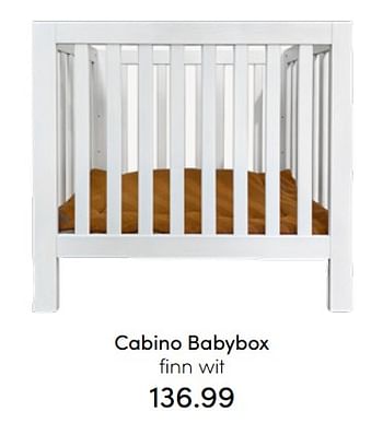 Aanbiedingen Cabino babybox finn wit - Cabino - Geldig van 24/07/2022 tot 30/07/2022 bij Baby & Tiener Megastore